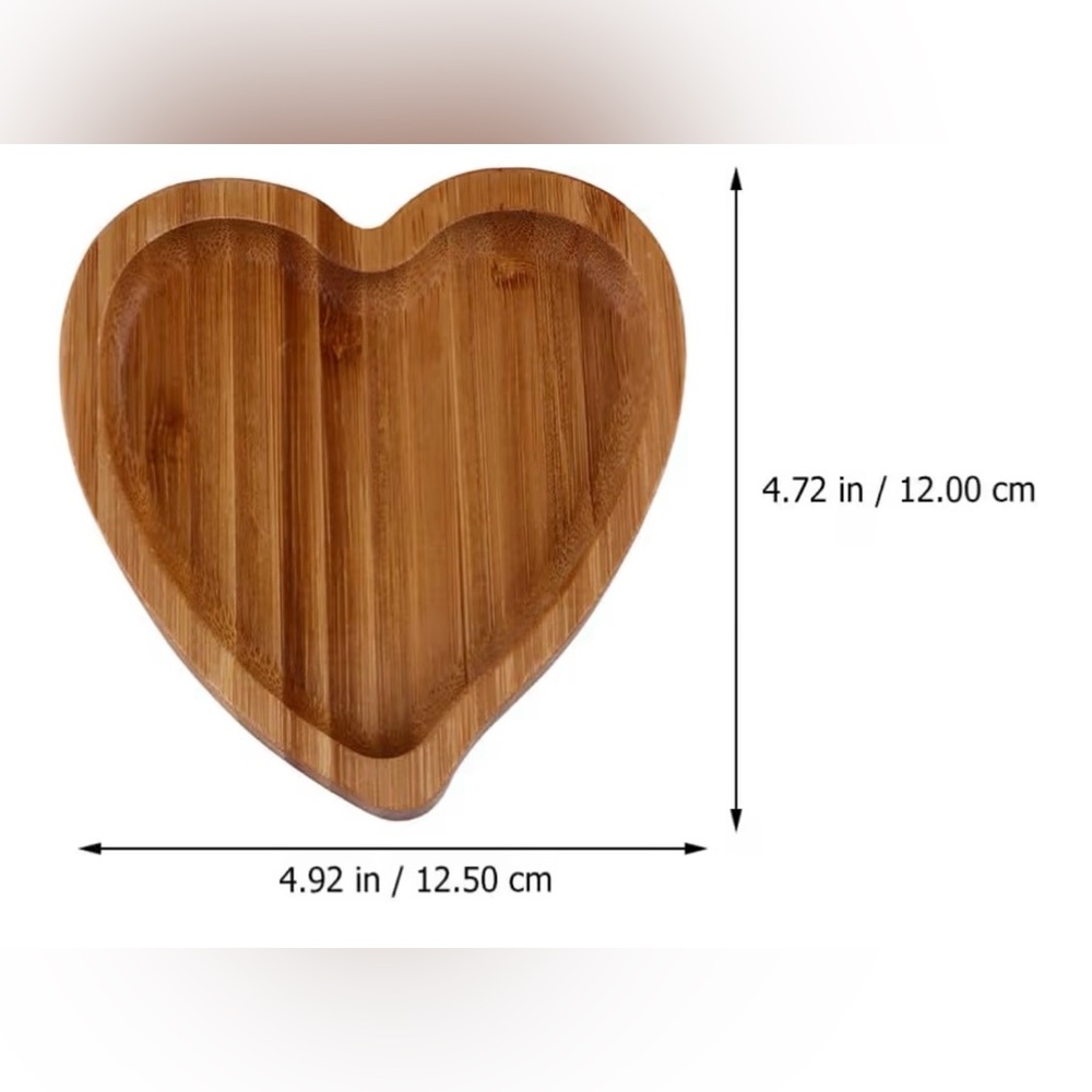 Customized Handmade Heart-Shaped Wooden Trinket/Jewelry Tray  NEW - Picture 6 of 8